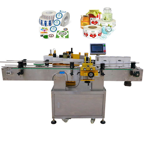 Fabriksburk Runda flaskmärkningsmaskiner Automatisk etikettutrustning Manuell klistermärke Maskin för plastglasflaska 