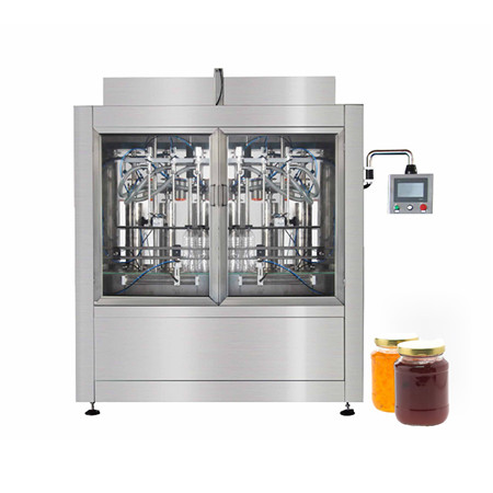 Tillverkad i Kina PLC Automatisk tappning av vattenvätskepåfyllningsmaskiner med UV-sterilisering och automatisk datumutskrift för gelé, rispudding och andra puddingar 